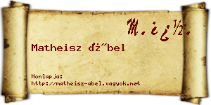 Matheisz Ábel névjegykártya